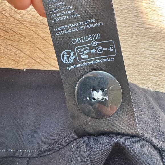 New Anthropologie Maeve The Colette Ponte Crop Wide Leg Pants Black Contrast 27 - Picture 8 of 11